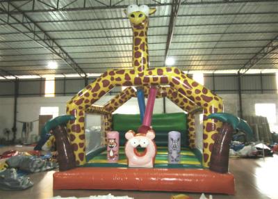 China Amusement Park Custom Made Inflatables Giraffe Bounce Combo Enviroment - Friendly for sale