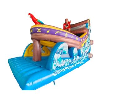 China Large Inflatable Pirate Ship Water Slide For Kids Inflatable Slide Bouncy Castle Commercial for sale