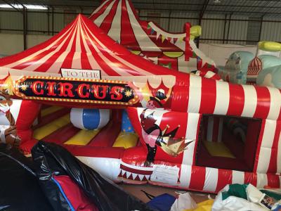 China Large Inflatable Fun City Cute Circus Clown Jumping House For Toddler for sale
