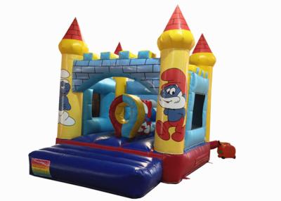 China 0.55mm PVC Tarpaulin Inflatable Smurf Jumping Castle House / Small Baby Bounce House for sale