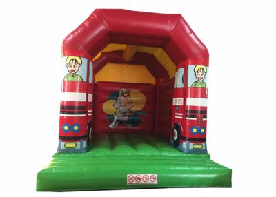 China Cheap price inflatable fire engine jumping PVC inflatable bouncer house inflatable fire truck jumping for sale