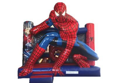 China Commercial Spiderman Theme for Adult and Kids Inflatable bounce House Castle with Obstacles and Small Tunnel for sale