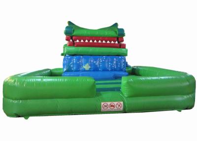 China Crocodile cartoon themed inflatable water slide with big water pool big inflatable crocodile water pool slide for sale
