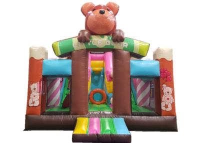 China Corrediça padrão inflável do urso bonito para a casa inflável da corrediça do urso das crianças na corrediça padrão inflável do urso marrom da venda à venda