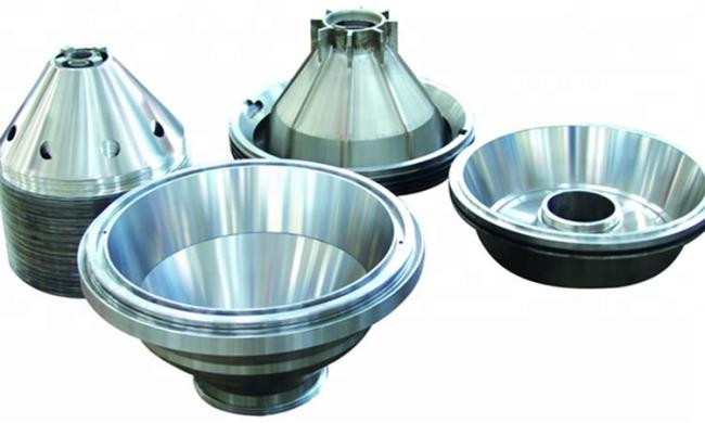Detailed view of dairy separator components