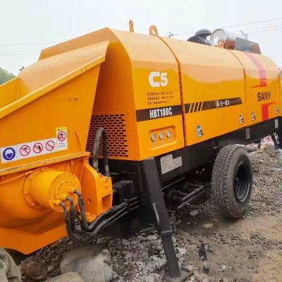 China 75KW Electric Used Concrete Trailer Pump Sany Yellow HBT60C for sale