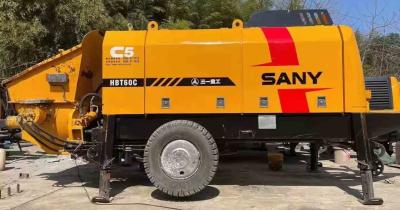 China Used Sany Trailer Mounted Concrete Pump THB60C 90kw Rated Power for sale