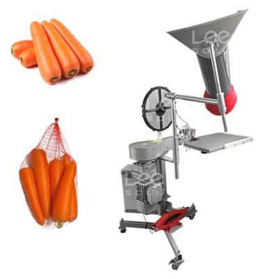 China Máquina de embalaje semiautomática de bolsas de netas de zanahoria cebolla jengibre cebolla patata bolsas de netas de embalaje máquina de recorte en venta