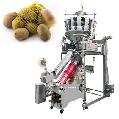 China Full Automatic Nylon Net Bag Packing Machine For Fresh Potatoes Walnut Net Bag Clipping Packing Machine en venta