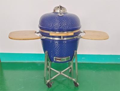 China Built-In Thermometer 24 Inch Kamado Grill With Cast Iron Cooking Surface for sale