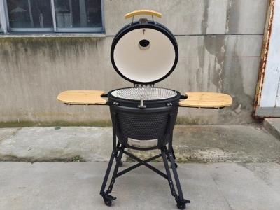 China Classic 22 Inch Kamado Grills BBQ Bubble Black Glaze Surface for sale