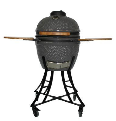 China Charcoal Ceramic Black 18 Inch Kamado Grill Heat Resistant for sale