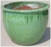 China 35cmx25cm Green Ceramic Outdoor Plant Pots Garden Decoration for sale