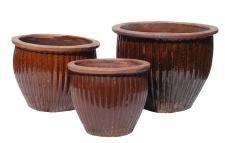 China Brown Hand Work 64cmx50cm Rustic Outdoor Plant Pots for sale