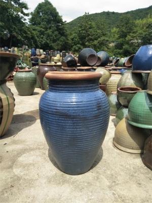 China 51cmx78cm Rustic Garden Plant Pots , Blue Large Rustic Garden Pots for sale