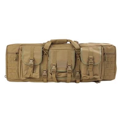 China Tan Color Tactical Gun Bag 36 Inch Double Rifle Case With Bullet Shoulder for sale