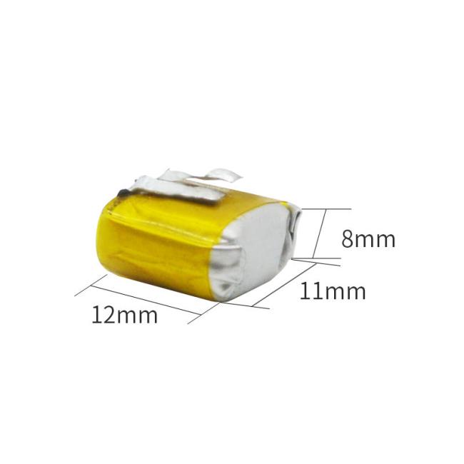 Ultra small Li ion Polymer 3.7V 801112 60mAh lithium ion polymer battery pack