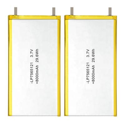 China Ion Rechargeable Lipo Lithium Polymer Battery Cell 3.7V 8000mAh for sale