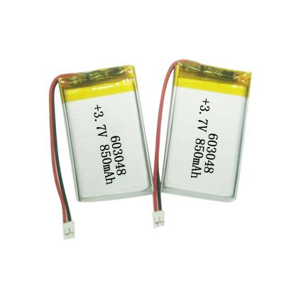 Chine lithium rechargeable Ion Polymer Battery Pack 3.7V 850mAh de la batterie 603048 de polymère de lithium de lipo à vendre