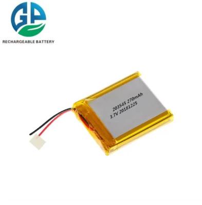 China 233545 Li Ion Polymer Battery 270mAh 3.7V Smart Watch Digital Lithium Ion Polymer Cell Pack for sale