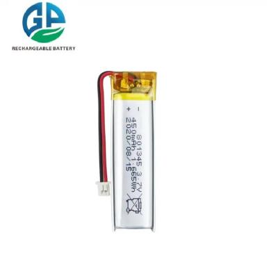 China CB IEC62133 Bateria Li-Ion 3.7V Bateria de Lítio 801345 450mAh Bateria de Lítio Smart Home à venda