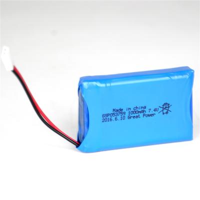 China Lipo Battery 7.4 V 1000mah Lithium Polymer 503759 Battery Pack for sale