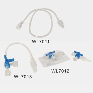 Chine Extension à trois voies de robinet de seringues hypodermiques réglée avec 10cm, tube WL7011 de 30cm ; WL7012L WL7013 à vendre