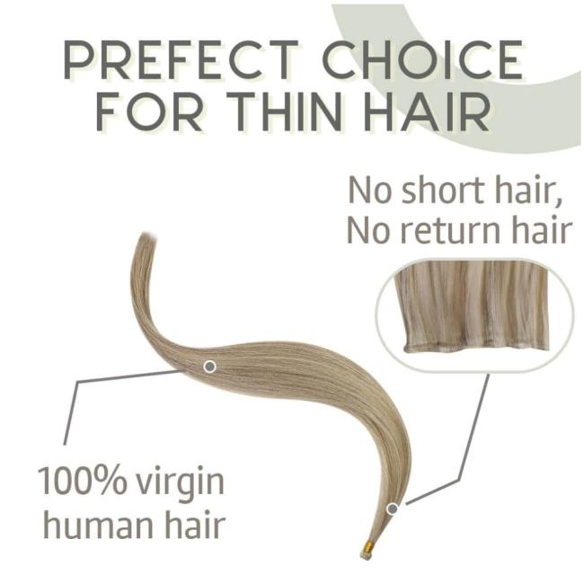 Top Quality Russian Genius Weft Hair Extensions Hand Tied Hair Extensions Raw Human Hair Seamless Weft Invisible