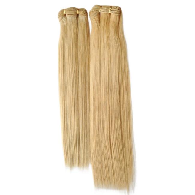 Double Drawn Blonde Remy Weft Human Hair Extensions