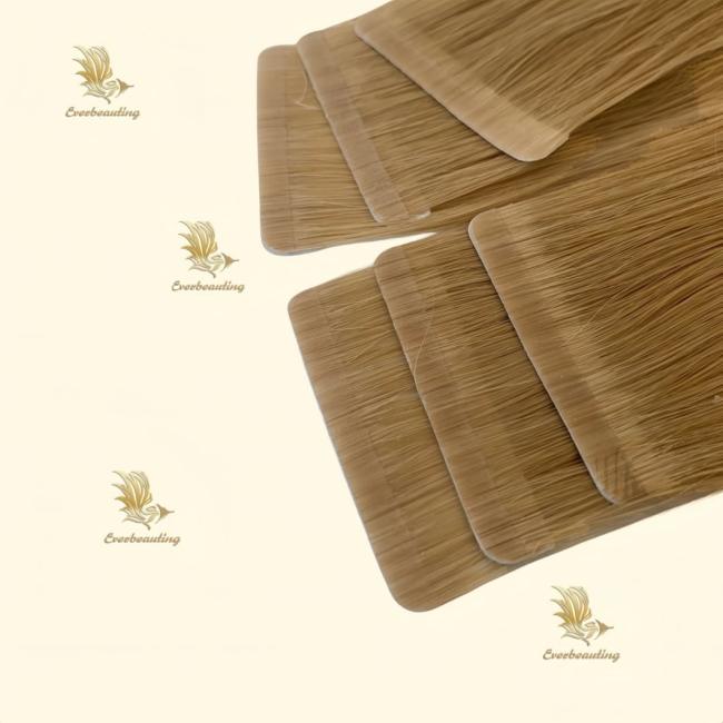 Slim Tape Hair Russian Hair Wholesale Bone Straight Jet Black Invisible Tape in Human Hair Extensions
