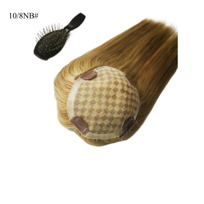 Mono Lace Base Hairpiece for Women 13*17 Cm Highlight Brown Human Hair Toppers
