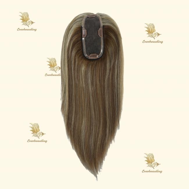 Long Hair Topper 16 Inch Virgin Hair Topper Monofilament European Hair Topper for Women