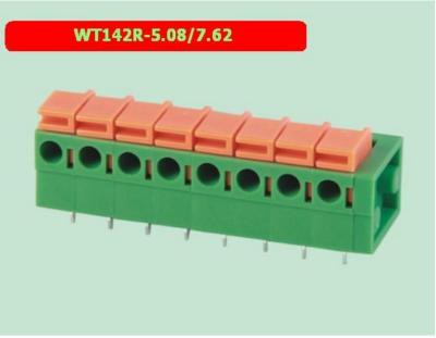 China WT142R-5.08/7.62 spring type terminal block pcb spring terminal block factory direct sales for sale