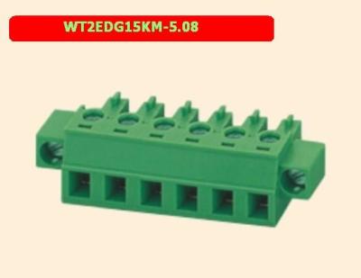中国 WT2EDG15KM 5.08mm PCBのターミナル ブロックの緑300v 8a PCBのねじ込み端子のブロック 販売のため