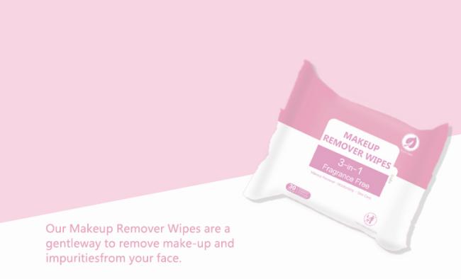 Close-up view of makeup remover wipe showing soft plant-based fabric