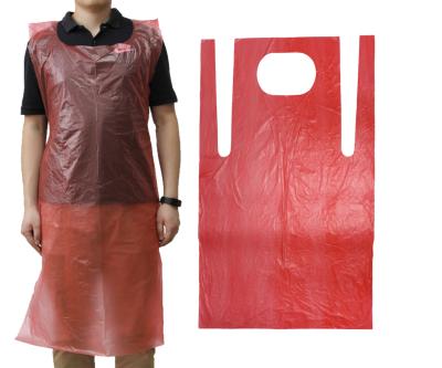 China DIsposable cpe pe aprons red aprons for sale