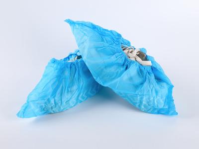 China Non Woven PE Shoe Cover Plastic Blue Cleanroom Medical Disposable Shoe Cover for sale