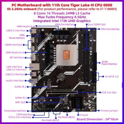 China 11th Intel Core Server Motherboard Kit I7 With Onboard Mainboard PC Gaming 2.2GHz for sale