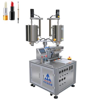 China SUS304 Eyebrow Pencil Filling Machine 12 Holes Double Barrel Automatic Lipstick Filling Machine for sale