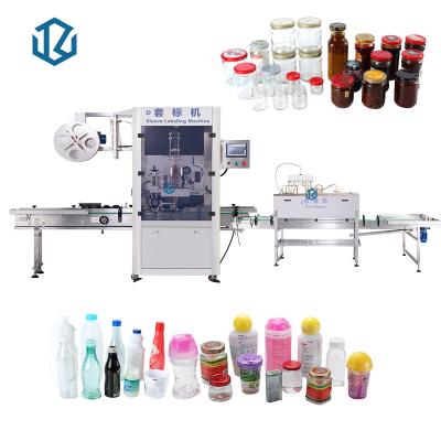 China Pet Plastic Glass Bottle Sleeve Labeling Equipment Heat Packing Machine With Shrink Tunnel for sale