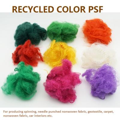 China Colorful 76mm Polyester Staple Fiber PSF For Filling Non Woven Fabric Spinning for sale