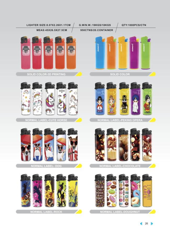 Customized Color Original Disposable Gear Pulley Lighter