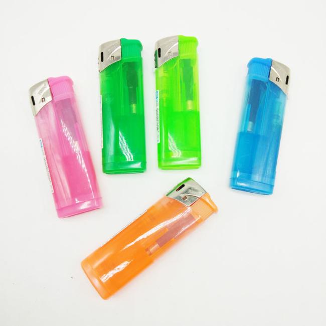 Dy-F011 Model ISO9994 Standard Semi-Transparent Color Refillable Electric Windproof Lighter