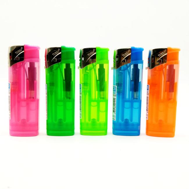 Dy-F011 Model ISO9994 Standard Semi-Transparent Color Refillable Electric Windproof Lighter