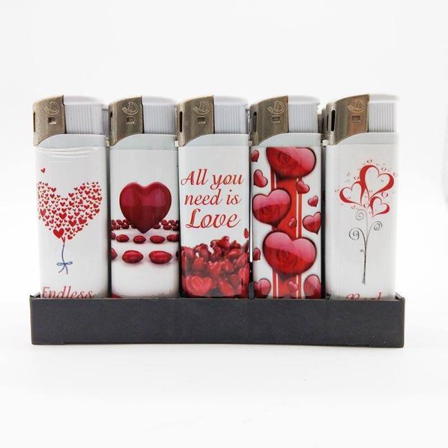 All You Need Is Love White Color Fashion Custom Dasign Electric Gas Lighter