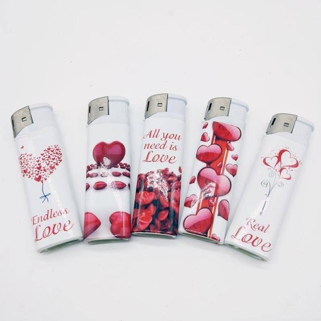 All You Need Is Love White Color Fashion Custom Dasign Electric Gas Lighter