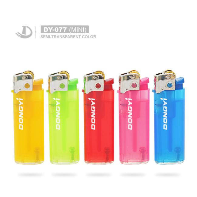 Dongyi Factory Wholesale Fashion Mini Plastic Cigarette Smoking Lighter Refillable Flint Wheel Gas Lighter