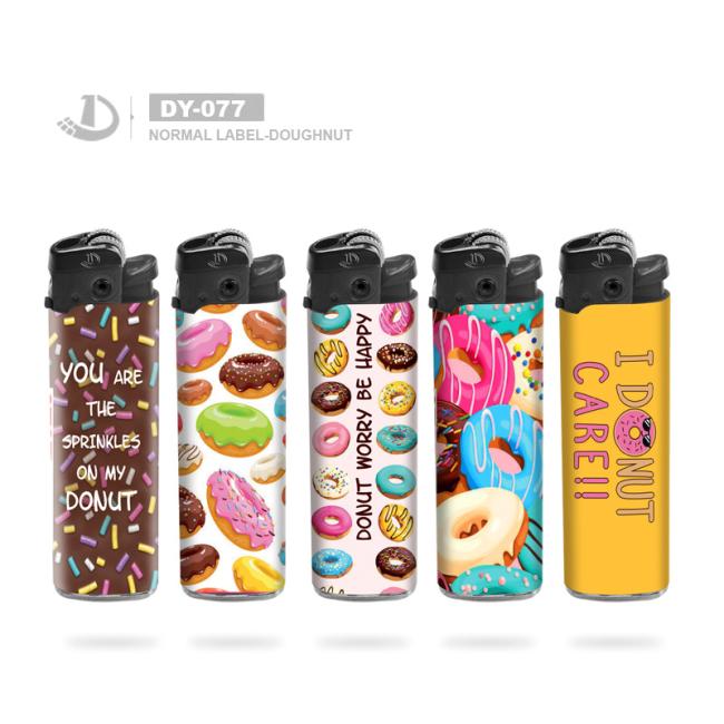 Dongyi Factory Wholesale Fashion Mini Plastic Cigarette Smoking Lighter Refillable Flint Wheel Gas Lighter