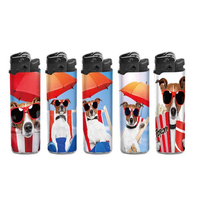 Dongyi Factory Wholesale Fashion Mini Plastic Cigarette Smoking Lighter Refillable Flint Wheel Gas Lighter