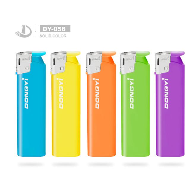 Wholesale Fresh Solid Color Briquet Plastic Electric Lighter for Promotion